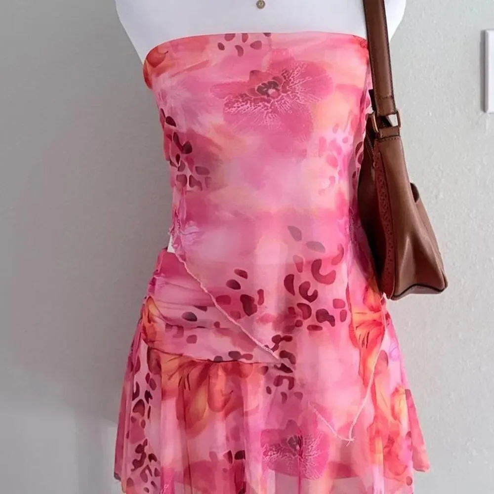 Soly Hux Floral Tube Top Mini Skirt Set Y2K Beach Vacation Co-Ord Outfit Summer